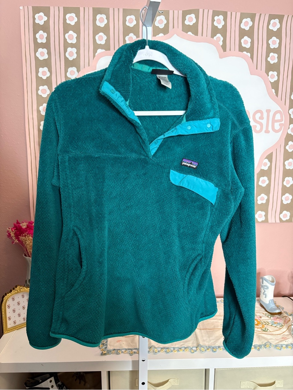 Patagonia Teal Snap-T Fleece Pullover Jacket